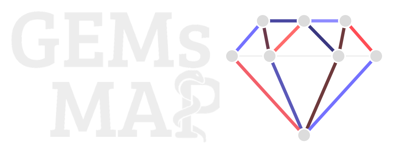 GEMs MAP logo: a gem drawn as a metabolic network